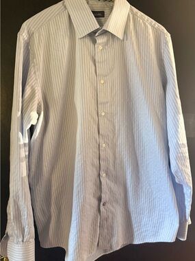 Robert Graham Blue Striped Dress Shirt Men’s 17 / 43 Button Down Luxury Designer
